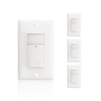 ECOELER PIR Motion Sensor Light Switch, Occupancy Motion Detector Wall Switch with Sensitivity & Delay Adjustable, Neutral Wire Required, Single Pole, for Hallway, Bathroom, Storage Room, 4 Pack