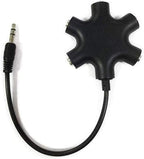 JWCE. Headphone Splitter - 5 Ports for 3.5mm Devices 5 Ways Adaptor 3.5mm Audio Stereo Splitter Cable 3.5mm Male to 5 Port 3.5mm Female for Earphone and Headset Splitter Adapter for iPhone