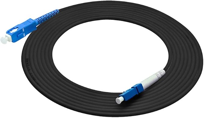 Jeirdus 150M LC to SC Outdoor Armored Simplex 9/125 SM Fiber Optic Cable Jumper Optical Patch Cord Singlemode 150Meters 492ft LC-SC
