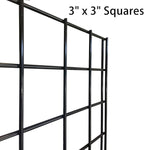NEESEEYEE Commercial Grade Gridwall Panels – Heavy Duty Grid Panel for Any Retail Display, 2’ Width x 4’ Height, 3 Gridwall Panels Per Carton (Black Finish)