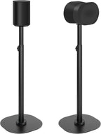 Haturi Speaker Stands Pair for Sonos ERA 100 & 300 Adjustable 22”–42” Floor Stands with Cable Management Heavy Duty Metal Construction Non Slip Base for Living Room Bedroom Office