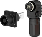 1 Set Battery Energy Storage Connector, 60A 10mm² High Current Connectors Quick Plug Terminal Black Right Angle Plug and Socket IP67 Waterproof Power Adapter (60A, Black)