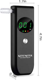 Home Ketosis Breath Analyzer, Professional Ketone Breath Monitoring Meter – High Precision Ketone Monitors Breath Analyzer Ketosis Tester with 10 Mouthpieces for Tracking Your Ketones