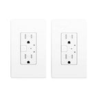 Smart Wall Outlet, Smart Tamper Resistant Outlet Compatible with Alexa and Google Assistant, Remote Control, ETL & FCC Approvel Samrt Receptacle, Requires 2.4 GHz Wi-Fi, No Hub Required, 2Pack