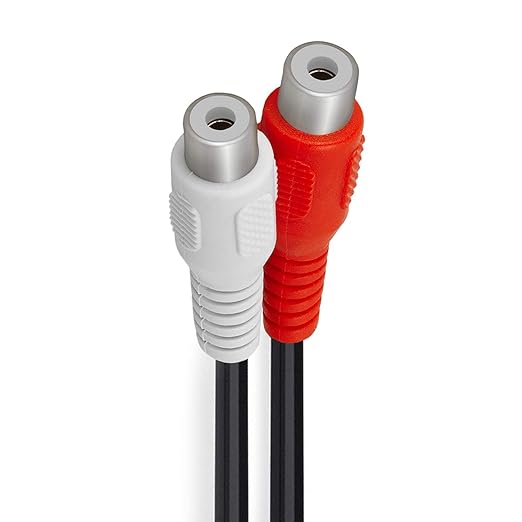 Cmple - One RCA Mono Male to Two RCA Stereo Female Y-Cable, Plug to 2 x Jack Y-Adapter Speaker Splitter Cab
