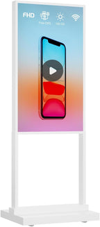 Canlarriz Digital Signage Kiosk 43 inch Digital Menu Board for Restaurants and Stores Advertising Screen 4K UHD 700 nits Ultra-High Brightness Poster Display Free Web Content Editor Android 4GB+64GB