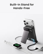 sharge ICEMAG 3 MagSafe Portable Charger, Qi2 25W Magnetic Power Bank 10000mAh 35W USB-C Fast Charging, with Active Cooling& Built-in Cable, Transparent RGB Design for iPhone 17/16/15/14 Series