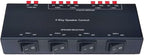 SENWIKATIN 4 Zone Speaker Selector, Passive 200W Distribution Box Control 4 Pairs Speakers, Plug and Play with Spring Clip Connectors
