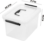 JUJIAJIA 6 Quart Clear Storage Latch Box/Bins, 6-Pack Plastic Container with Latches and Lid