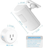 Souphran Plug-in Wireless Motion Activated Light Control, No Wiring, Adjustable Detection Range, Always-on Timer and Light Sensor, Motion Detector and Plug Set, 2 Pack