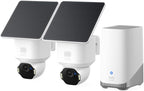 eufy Security SoloCam E42 2-Cam Kit (HomeBase S380), 4K Security Camera Wireless Outdoor, Solar Powered, AI Motion Tracking, Strobe Light, Pan & Tilt, Facial Recognition, Local Storage Up to 16 TB