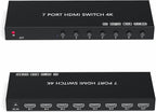 RuiPuo 7Port HDMI Switcher 4K@60Hz 5In 1Out HDMI Selector with IR Remote Supports Full HD 4K/1080P/3D & HDCP2.2 for Switch,Xbox,PS4/PS5,Fire Stick,Roku,Apple TV etc.