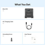 BLUETTI Elite 400 Portable Power Station with Charger 1 (Ship Separately), 560W DC-DC Alternator Charger, 7.5H Full Charge via Car, 3840Wh 2600W LFP Batttery Backup for Home Backup, Outage, RV Life