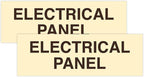 All Quality Basic Electrical Panel Sign - Fire Regulation Safety Compliance Sign - Ivory/Dark Brown - Small (2 Pack)