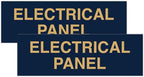 All Quality Basic Electrical Panel Sign - Fire Regulation Safety Compliance Sign - Blue/Gold - Large (2 Pack)