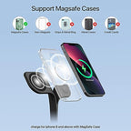 3 in 1 Wireless Charging Station for Apple Magsafe Charger Stand,Magnetic Wireless Charger Station for iPhone 17 Air 16 15 14 13 12 Series,Apple Watch Series 1-10,AirPods with LED and Adapter