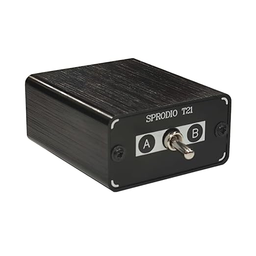 SPRODIO 2 Port 3.5mm Stereo Audio Switch Box AUX Headphone Speaker Manual selector switcher Use 6A Toggle Switch (2 in 1 Out / 1 in 2 Out) -T21