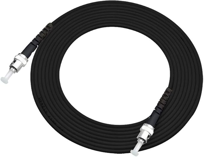 Jeirdus 5M ST to ST Outdoor Armored Simplex 9/125 SM Fiber Optic Cable Jumper Optical Patch Cord Singlemode 5Meters 16ft ST-ST