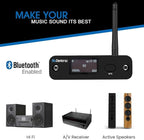 B2 LDAC/aptX HD Bluetooth 5.1 Hi-Fi Audio Receiver with ESS DAC, OLED Display, Analog RCA, Digital Optical & Coaxial Outputs, Extended Range for Home Stereo