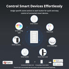 Wireless Zigbee Smart Button, 4-Way Remote Control Button Switch for Smart Home Devices, Scene Controller, Compatible with Tuya, Home Assistant, Homey, Hubitat, Requires Tuya Zigbee Hub