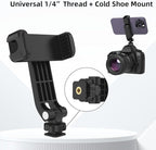 Flexible Phone Tripod Mount Adapter, Universal Smartphone Mount Adapter, Camera Cold/Hot Shoe Phone Tripod Holder for iPhone 17/16/15/14, Samsung Pixel Canon Nikon DSLR and More Cameras
