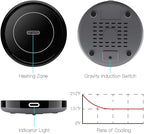 Smart Coffee Warmer, BESTINNKITS Auto On/Off Gravity-Induction Mug Warmer for Office Desk Use, Candle Wax Cup Warmer Heating Plate (Up to 131F/55C) (Black)