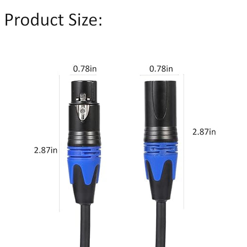 (5 FT- 2 Pack) 1 Male to 2 Female XLR Y Splitter Micrphone Cable, 3pin Male to Dual Female Y-Splitter Balanced Mic Audio Cables for Stereo Mic to L & R Audio Track