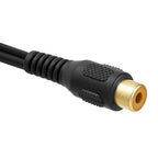 Cmple - 2 RCA Male to 1 RCA Female Stereo Audio Y-Cable, Plugs to Jack Y-Adapter Subwoofer Cable, Gold Plated
