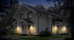 JOKAONOTL Dusk to Dawn Porch Lights with GFCI Outlets Waterproof Outdoor Wall Lights Exterior Lighting Fixtures Modern Outside Lights Wall Mount for House Patio Garage,White,11.8''H, 2 PC