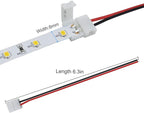LightingWill 10pcs Pack Strip Wire Solderless Snap Down 2Pin Conductor LED Strip Connector for 8mm Wide 3528 2835 Single Color Flex LED Strips