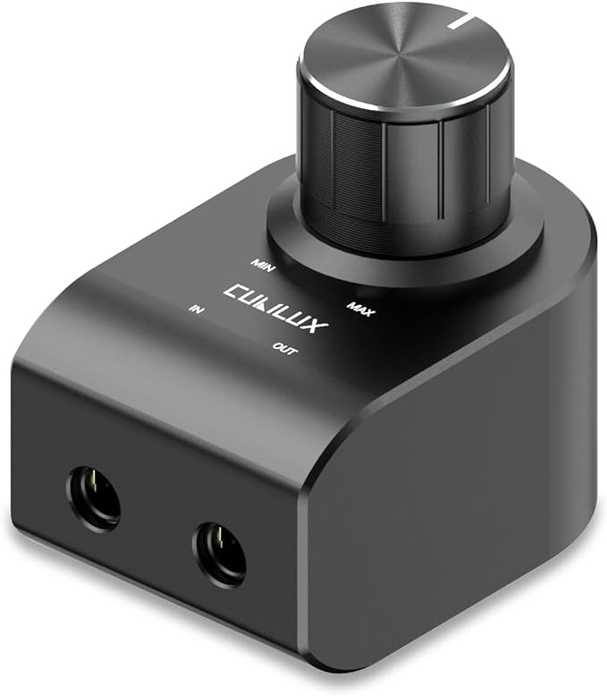 Cubilux 3.5mm Stereo Volume Controller, Headphones Volume Attenuator with Full Aluminum Alloy Case for Interference Isolation, 1/8-Inch Volume Inline Volume Control