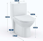 One Piece Toilet - Elongated Ceramic Design, Soft Closing PP Toilet Cover, Easy Clean Surface, Water Efficient Flush, Compact Durable Build