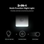 THIRDREALITY Multi-Function Night Light 4 Pack, Zigbee Repeater, 3-in-1 Combines a Motion Sensor, a Illumination Sensor and RGB Color Night Light, 1-100% Adjustable Brightness, Zigbee hub Required