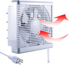 SAILFLO 10 Inch Window Shutter Exhaust Fan,11.6 x 11.6 Inch Cutout, 406CFM 35W Wall-Mounted Ventilation Air Intake Extractor for Bathroom Home