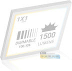 NUWATT 1x1 FT LED Square Surface Mount Panel, 5CCT 2700K/3000K/3500K/4000K/5000K Selectable, 1500LM 18W, Internal Driver, Dimmable Flat Panel, 120V, CRI90, 12" Inch Flush Mount Ceiling Light, 1" Thick
