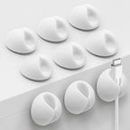 SmiLife Cable Clips, Cord Holder, Adhesive Cord Clips, Wire Holder for Cable Management, Phone Charger, Desk, Wall, Nightstand and Office, White 9 PCS