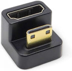 Kado 180 Degree Mini HDMI to HDMI 4K 60Hz Adapter U Shaped Mini HDMI Male to HDMI Female Extender Converter for Portable Monitor, Laptop, Tablet, Camera and Projector (Short Side Inward Down Angle)
