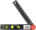 NORTOOLS Digital Angle Finder Protractor-7inch 0-360 °LCD Digital Protractor Ruler, ±0.5° Accuracy Measuring Tool for Woodworking/Construction/DIY/Miter Saw (Metric/Inch, 2 Batteries Included)