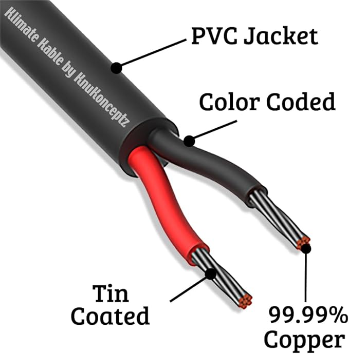 KnuKonceptz Direct Burial Outdoor Tinned Copper Speaker Wire (10 Gauge - 250 Feet)