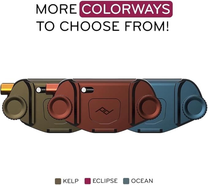 Peak Design Capture Camera Clip V3, Kelp with Plate, Holds DSLR, Compact and Point and Shoot Bodies, Secure, Stable and Accessible, Attaches to Straps and Belts, Quick Release, 200 lb Capacity