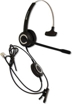 Spracht Wired Headset for Desktop Phone | Single Ear Universal Headset for Office Telephones | Mono Head Set with Microphone - Works with Polycom Digium Nortel Yealink Grandstream Cisco Zum RJ9