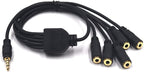 Kework 12 Inch 1/8” 3.5mm TRRS Splitter Audio Cable, 1 Male to 5 Female 3.5mm Plug Extender Headphone Cable, 3.5mm 4 Pole Stereo Jack Extension Adapter Headset Aux Cable, Support MIC