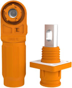 1 Set Battery Energy Storage Connector, Quick Plug Terminal High Current Connectors Copper Plate Wiring Adapter Right Angle Plug and Socket IP67 Waterproof Power Connector 120A 25mm² (120A, Orange)