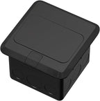Vagueior Recessed Floor Electrical Outlet Kit,Waterproof Electrical Outlet Covcer Box,Hidden 20A Tamper-Resistant Receptacle Outlet,with Slow Elastic Damping，ETL Certified,Black(1 Pack)