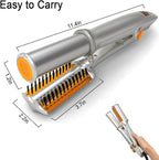 2 in 1 Fast Heating Electric Hair Iron for Hair Styling, Auto-Off Function, with 3 Adjustable Levels, Rotating Roller Curling Wand