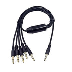 Kework 1.6ft 3.5mm Splitter Audio Cable, 1 Male to 5 Ways Male 1/8 Inch 3.5mm TRS Stereo Jack Headphones Splitter Adapter Y AUX Cable for Smartphones, Computers, MP3, Earphones, Speakers, Subwoofers