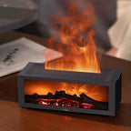 Essential Oil Diffuser, Fireplace Flame Oil Diffuser - Aromatherapy Aroma Humidifier, Upgrade 7 Flame Colors Noiseless 150ml Remote Control - Perfect for Bedroom Home Office (Fireplace Black)