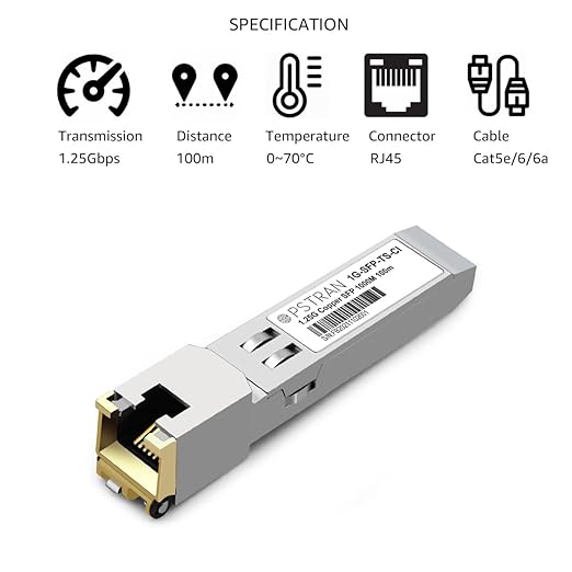 OPSTRAN 1000BASE-T SFP RJ45 Copper Transceiver Module Compatible with D-Link DGS-712 100m Cat 5e/6/6a 4 Pack