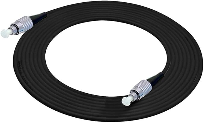 Jeirdus 50M FC to FC Outdoor Armored Simplex 9/125 SM Fiber Optic Cable Jumper Optical Patch Cord 50Meters 160ft Singlemode