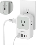 USB C Charger Block 20W, TESSAN PD Fast Charging Adapter with Foldable Plug, 1875W Power Outlet Extender(4 AC and 4 USB) for Cruise, Home, Office, Dorm